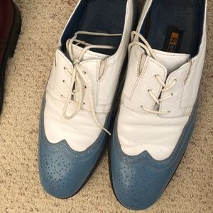 Men’s Vintage 1970s Stacy Adams Blue and white creeper dress shoes